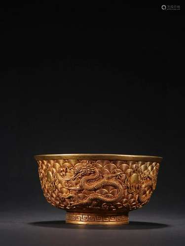 CHINESE GILT BRONZE BOWL