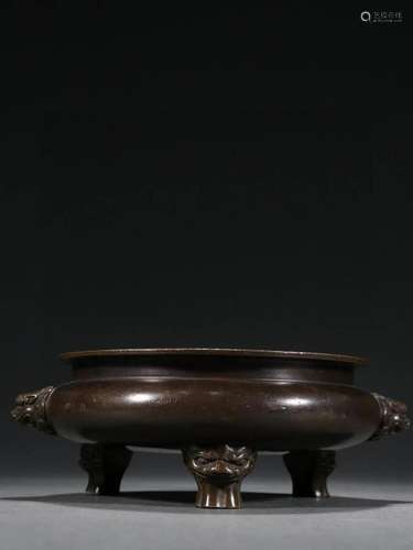 CHINESE BRONZE TRIPOD CENSER