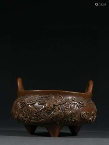 CHINESE BRONZE TRIPOD CENSER,XUANDE MARK