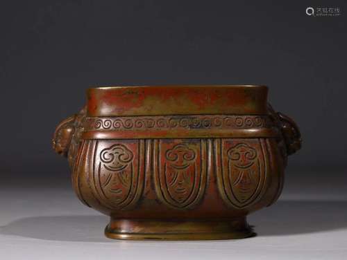 CHINESE BRONZE CENSER,XUANDE MARK