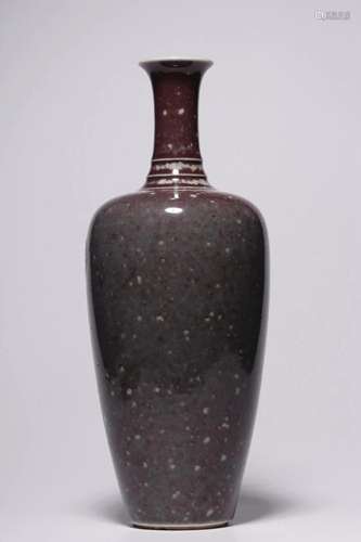 CHINESE PEACHBLOOM GLAZED VASE,KANGXI MARK