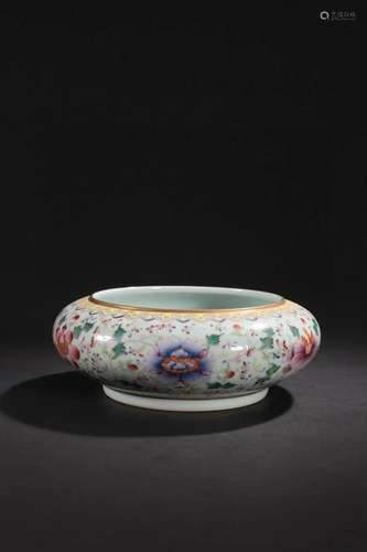 CHINESE FAMILLE ROSE WASHER,QIANLONG MARK