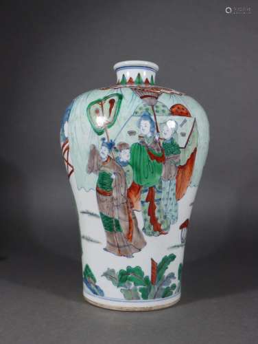 CHINESE WUCAI GLAZED MEIPING