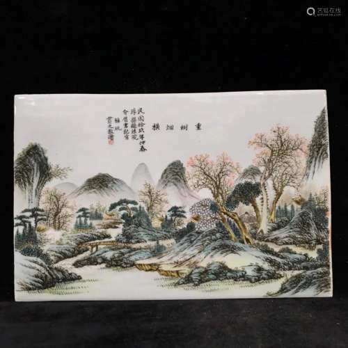 CHINESE FAMILLE ROSE PORCELAIN PLAQUES