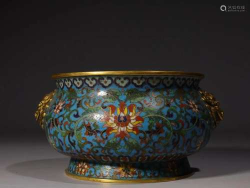 CHINESE CLOISONNE CENSER,QIANLONG MARK