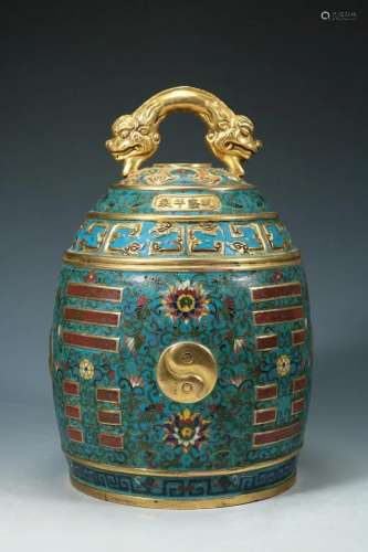 CHINESE CLOISONNE BELL