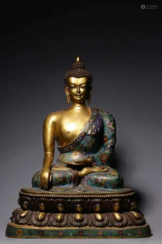 CHINESE CLOISONNE BUDDHA