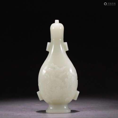 CHINESE HETIAN JADE POT WITH LID