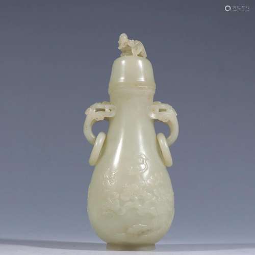 CHINESE HETIAN JADE POT WITH LID