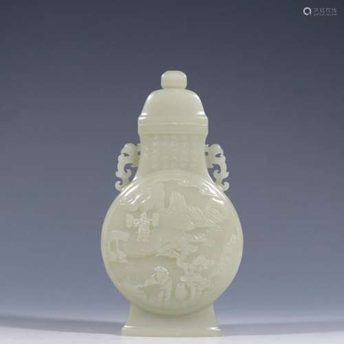 CHINESE HETIAN JADE VASE