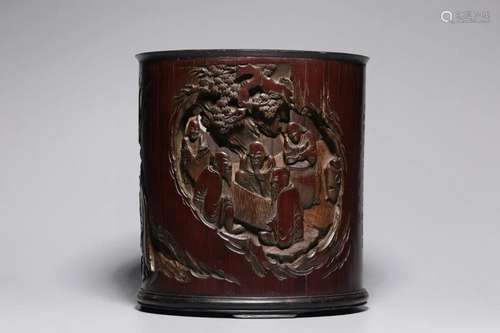 CHINESE CARVED BAMBOO BRUSHPOT