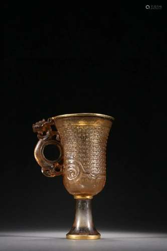 CHINESE GILT GLASS CUP