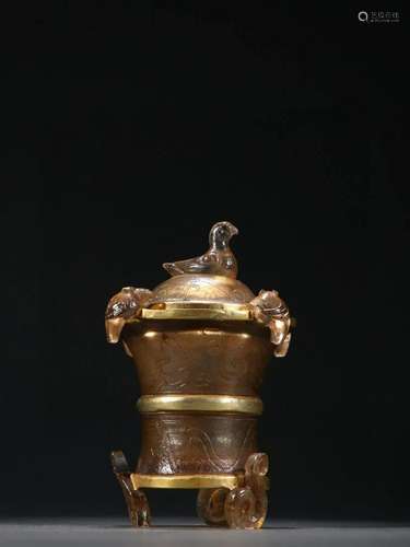 CHINESE GLASS WITH METAL CENSER