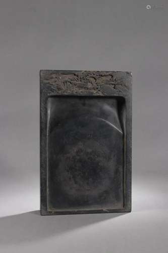 CHINESE YANGJINGZENG INK STONE,QIANLONG MARK