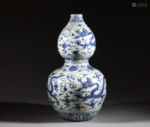 清代 青花瓷葫蘆瓶