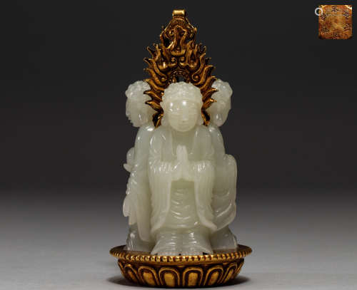 Hetian Jade Buddha pendant from Liao Dynasty, China