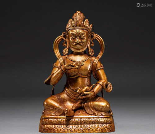 Chinese qing Dynasty gold treasure Buddha statue