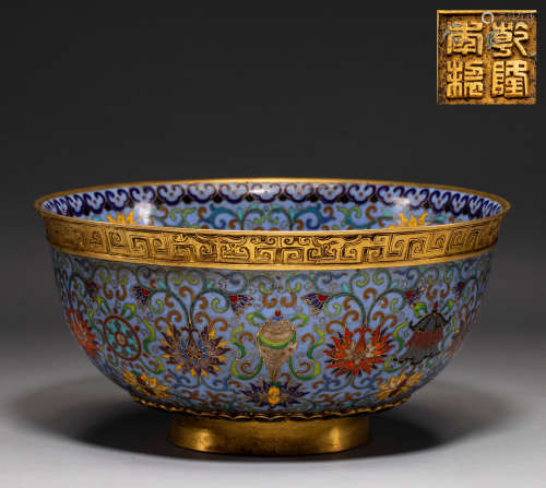 Chinese Cloisonne bowl from the Qing Dynasty