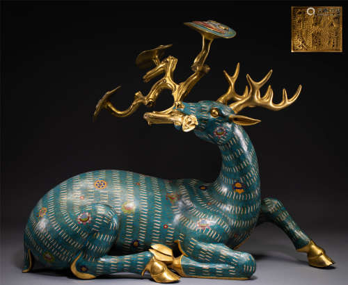 Chinese Cloisonne bronze deer from qing Dynasty