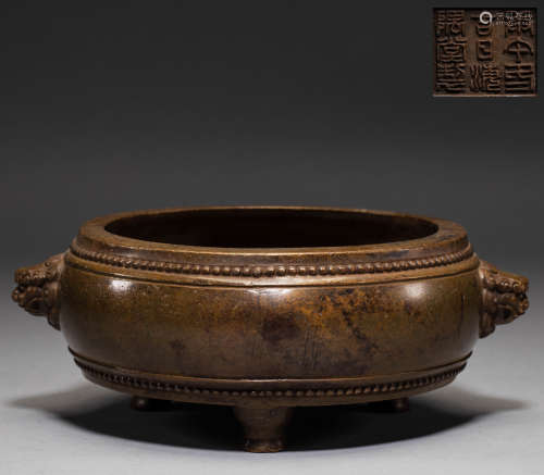 Chinese bronze incense burner from qing Dynasty