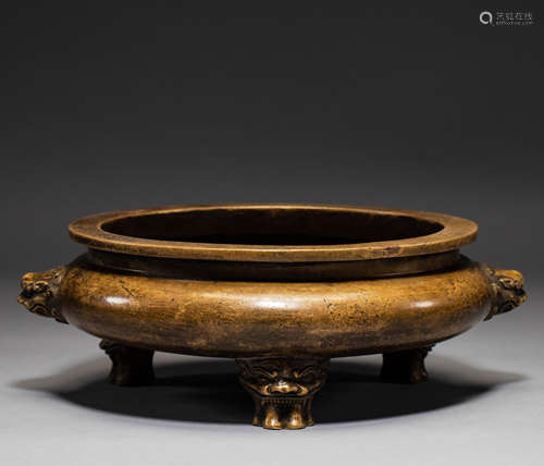 Chinese Ming Dynasty bronze incense burner