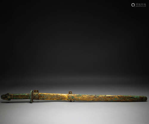Chinese gilded bronze weapon of Liao Dynasty