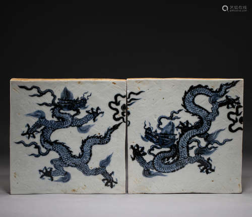 Yuan dynasty blue and white brick