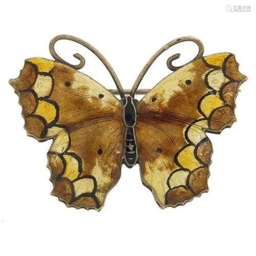 Thomas Mott, sterling silver and enamel butterfly brooch, 4....
