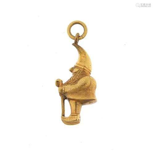 9ct gold gnome charm, 2.2cm high, 3.8g