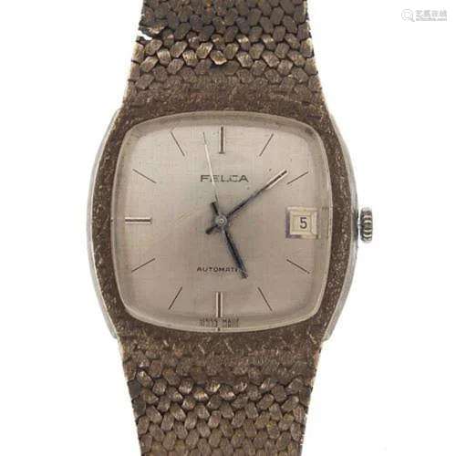 Felca, vintage gentlemen's silver automatic wristwatch w...