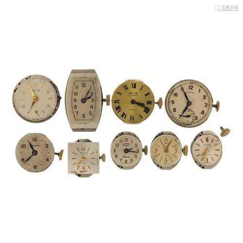 Ladies wristwatch movements and crystals including Rotary, A...