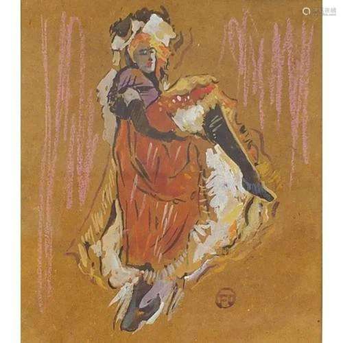 Manner of Henri de Toulouse-Lautrec - Portrait of a female d...