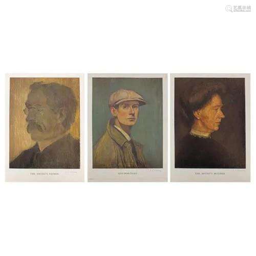 Laurence Stephen Lowry - The Lowrys, set of three pencil sig...