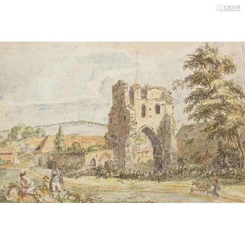 Paul Sandby 1781 - The Priory at Milford Haven, Wales, 18th ...