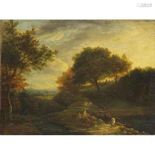 Pastoral landscape with figures and cattle, 18th/19th centur...