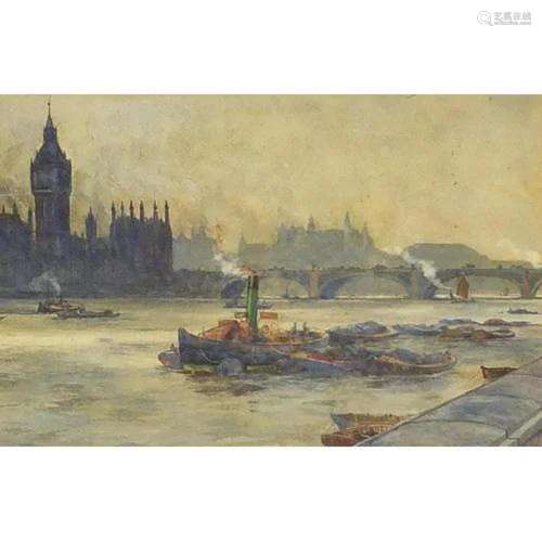 Boats on the River Thames, late 19th/early 20th century wate...