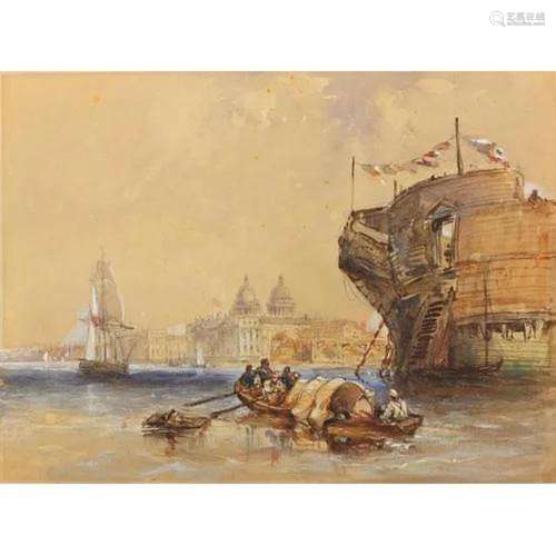 Attributed to William Clarkson Stanfield - The Dreadnought s...