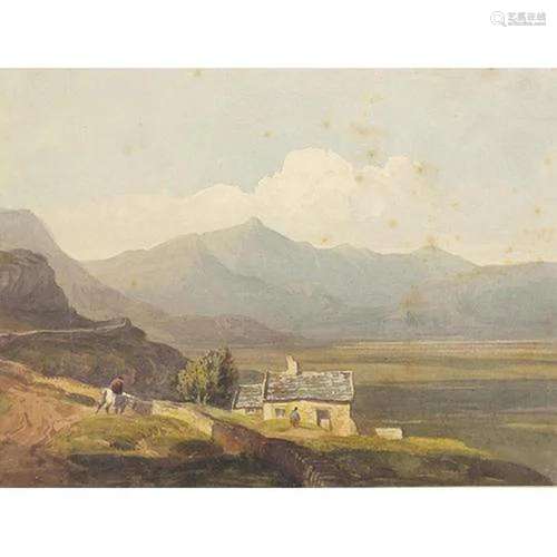 Manner of John Varley - Ffestiniog, Welsh mountain landscape...