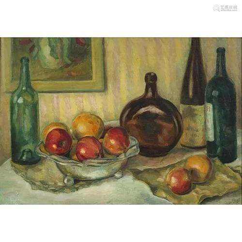 After Henryk Gotlib - Still life fruit and vessels, Polish s...