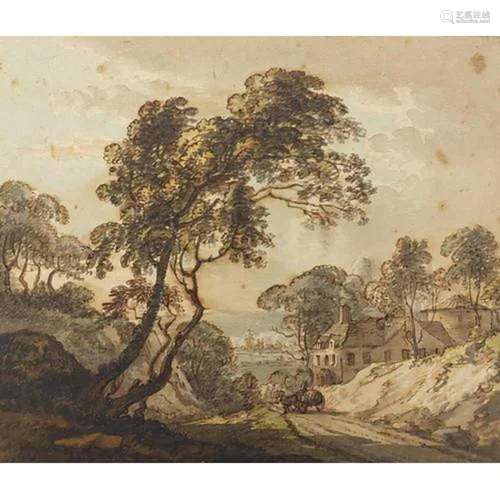 Entrance to Oxford from Headington Hill, 19th century ink an...