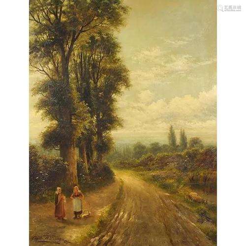 Charles Henry Passey 1894 - Two females before trees and a p...