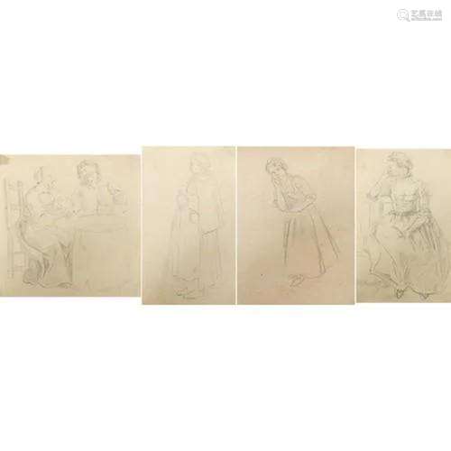 School of George Hayter - Females wearing antique dress and ...