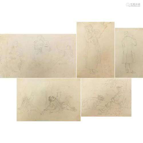 School of George Hayter - Classical figures, children and ge...