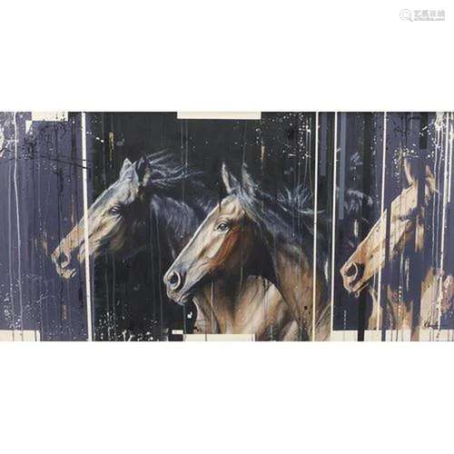 Kris Hardy - Two horses II, oil on canvas, Demontfort Galler...