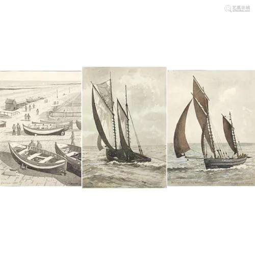 Peter Frederick Anson - Drifter entering Yarmouth and two ot...