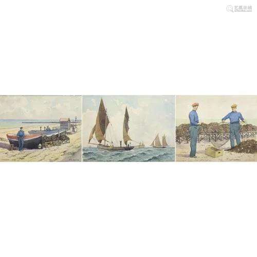 Peter Frederick Anson - Yarmouth luggers and moored boats, C...