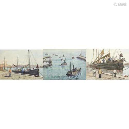 Peter Frederick Anson - Steam drifters at Yarmouth, Isle of ...