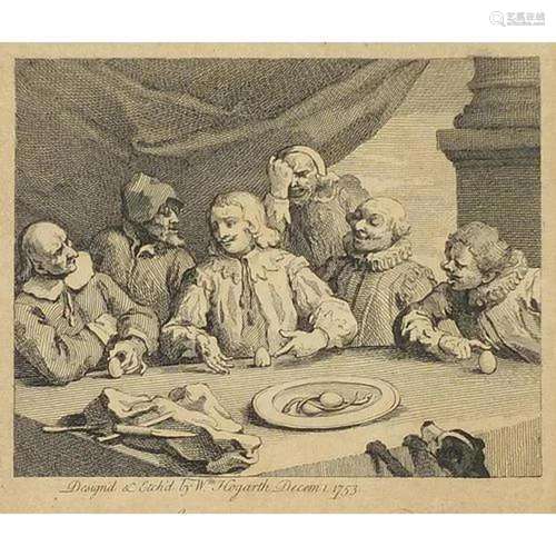 After William Hogarth - Columbus breaking the eggs, 18th cen...