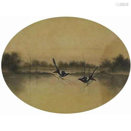 Herbet Hepburn Calvert 1921 - Birds before a landscape, earl...