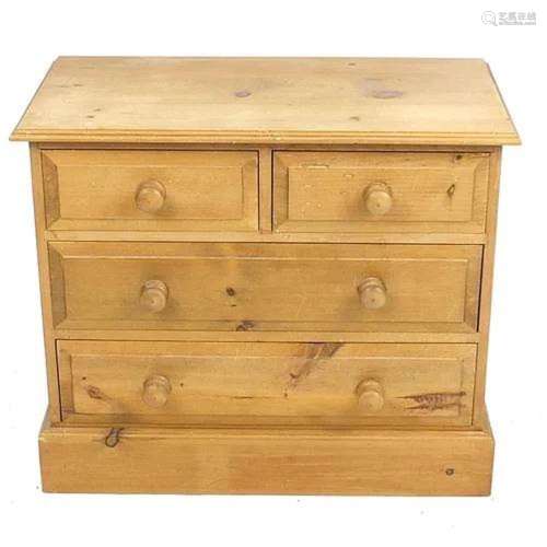 Pine four drawer chest, 69cm H x 80cm W x 41.5cm D